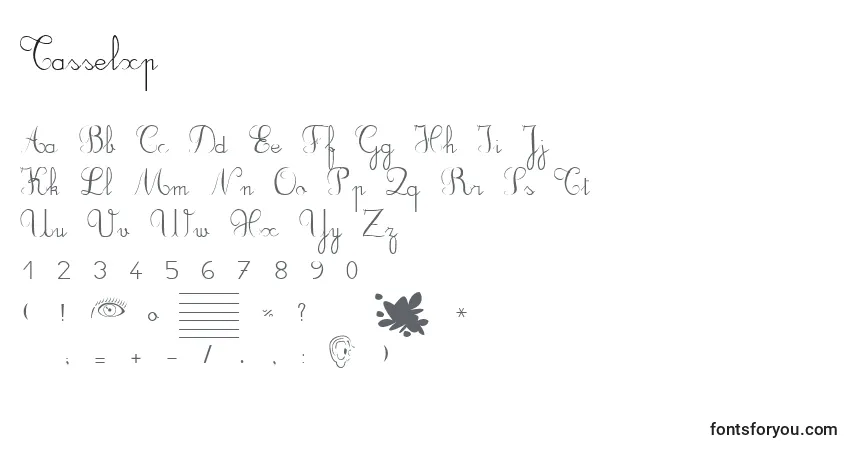 Schriftart Tasselxp – Alphabet, Zahlen, spezielle Symbole