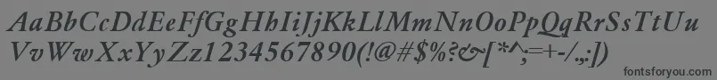 Czcionka GaramondMediumItalic – czarne czcionki na szarym tle
