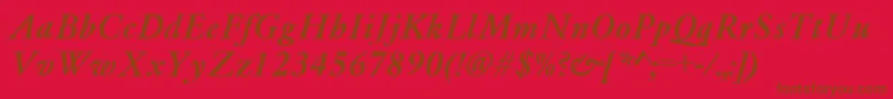 GaramondMediumItalic Font – Brown Fonts on Red Background