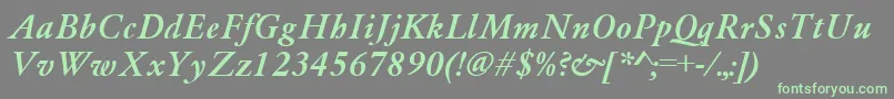 GaramondMediumItalic Font – Green Fonts on Gray Background