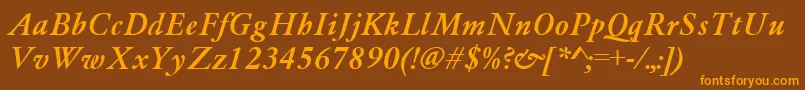 GaramondMediumItalic Font – Orange Fonts on Brown Background