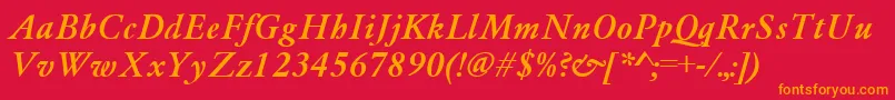 フォントGaramondMediumItalic – 赤い背景にオレンジの文字