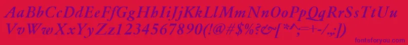 GaramondMediumItalic Font – Purple Fonts on Red Background