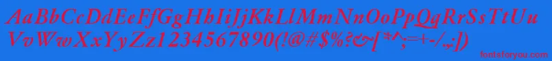 GaramondMediumItalic Font – Red Fonts on Blue Background