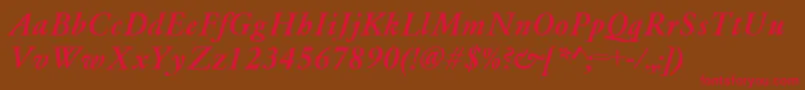 GaramondMediumItalic Font – Red Fonts on Brown Background