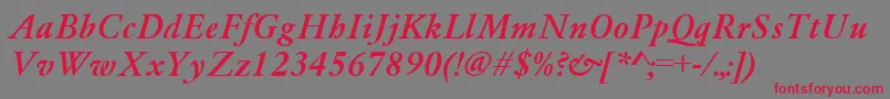 GaramondMediumItalic Font – Red Fonts on Gray Background