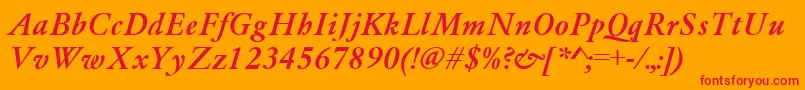 GaramondMediumItalic Font – Red Fonts on Orange Background