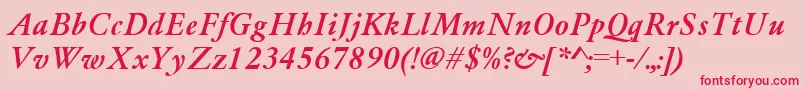 GaramondMediumItalic Font – Red Fonts on Pink Background