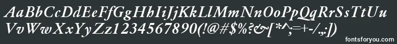 GaramondMediumItalic Font – White Fonts on Black Background