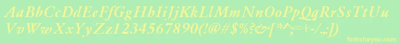 GaramondMediumItalic Font – Yellow Fonts on Green Background