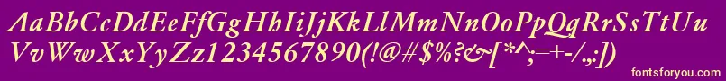 GaramondMediumItalic Font – Yellow Fonts on Purple Background