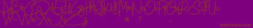 Geovana-Schriftart – Braune Schriften auf violettem Hintergrund
