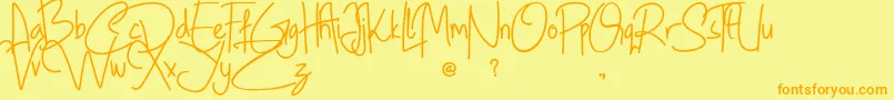Шрифт Geovana – оранжевые шрифты на жёлтом фоне