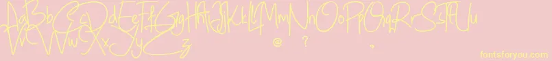Шрифт Geovana – жёлтые шрифты на розовом фоне