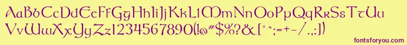 Meathflf Font – Purple Fonts on Yellow Background