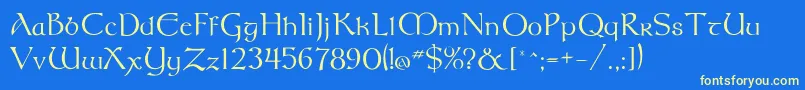 Meathflf Font – Yellow Fonts on Blue Background