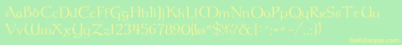 Meathflf Font – Yellow Fonts on Green Background