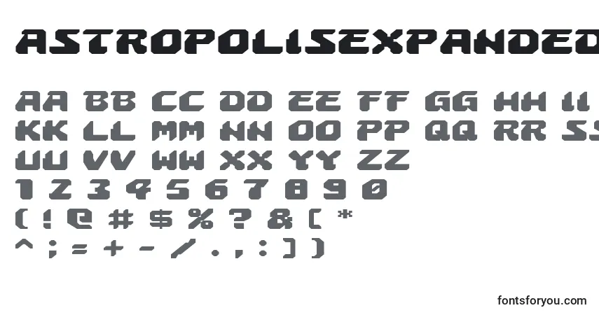 Schriftart AstropolisExpanded – Alphabet, Zahlen, spezielle Symbole