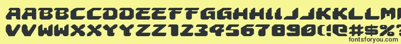 フォントAstropolisExpanded – 黒い文字の黄色い背景