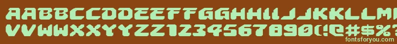 フォントAstropolisExpanded – 緑色の文字が茶色の背景にあります。