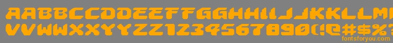 フォントAstropolisExpanded – オレンジの文字は灰色の背景にあります。