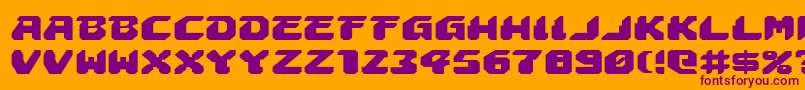AstropolisExpanded-fontti – violetit fontit oranssilla taustalla
