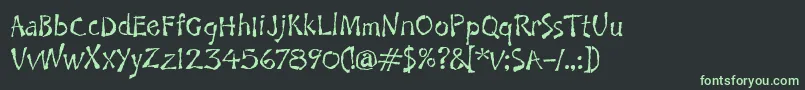 フォントJaftItcTt – 黒い背景に緑の文字
