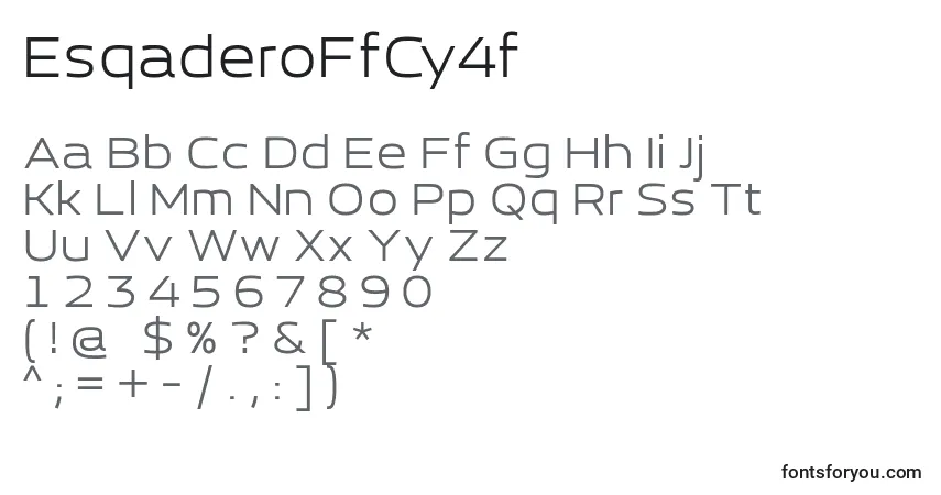 A fonte EsqaderoFfCy4f – alfabeto, números, caracteres especiais