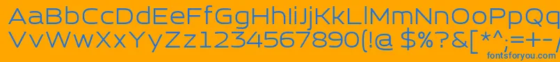 フォントEsqaderoFfCy4f – オレンジの背景に青い文字