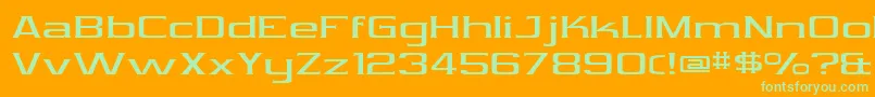 Vibrocentric Font – Green Fonts on Orange Background