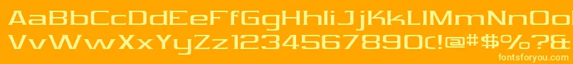 Vibrocentric Font – Yellow Fonts on Orange Background
