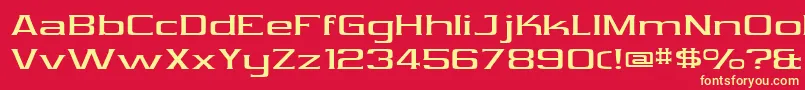 Vibrocentric Font – Yellow Fonts on Red Background