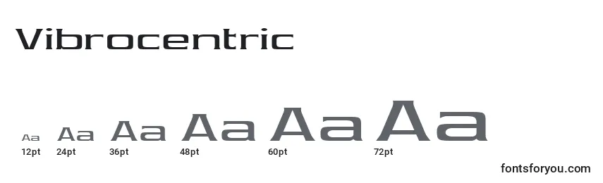 Размеры шрифта Vibrocentric