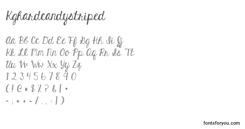 Schriftart Kghardcandystriped – Alphabet, Zahlen, spezielle Symbole