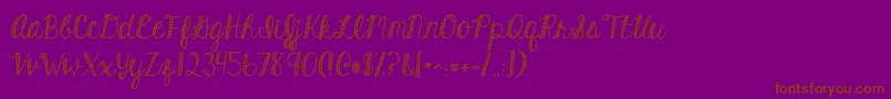 Kghardcandystriped Font – Brown Fonts on Purple Background