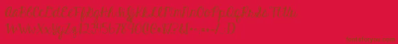 Kghardcandystriped Font – Brown Fonts on Red Background