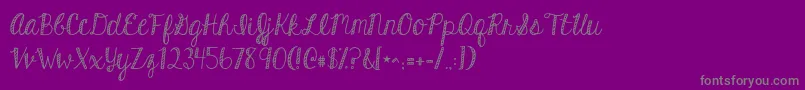 Kghardcandystriped Font – Gray Fonts on Purple Background