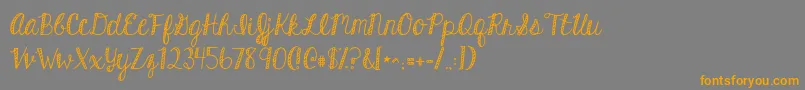 Kghardcandystriped Font – Orange Fonts on Gray Background