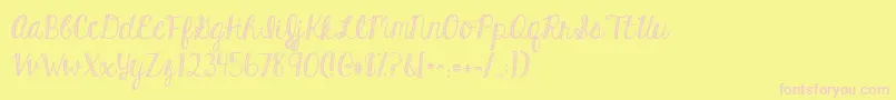 Kghardcandystriped Font – Pink Fonts on Yellow Background