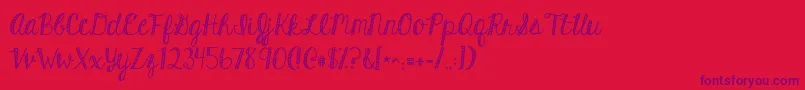 Kghardcandystriped Font – Purple Fonts on Red Background