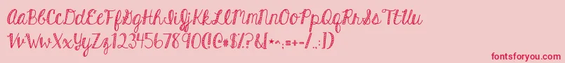 Kghardcandystriped Font – Red Fonts on Pink Background