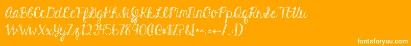 フォントKghardcandystriped – オレンジの背景に白い文字