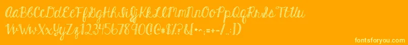 Kghardcandystriped Font – Yellow Fonts on Orange Background