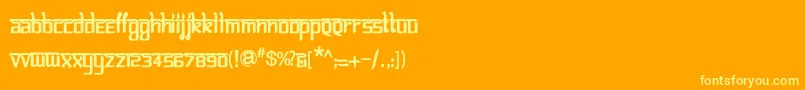 フォントBitlinglipikaBold – オレンジの背景に黄色の文字