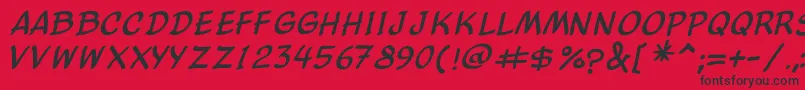 ComicBalloonNewItalic Font – Black Fonts on Red Background