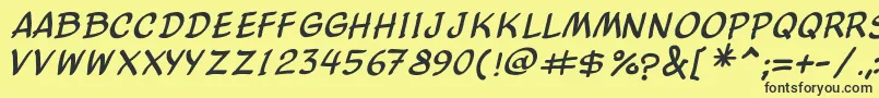 ComicBalloonNewItalic Font – Black Fonts on Yellow Background