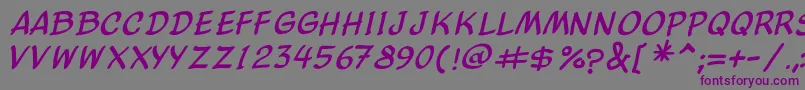 ComicBalloonNewItalic Font – Purple Fonts on Gray Background