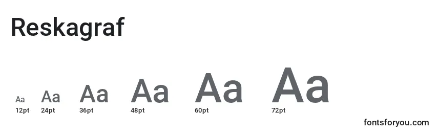 Размеры шрифта Reskagraf