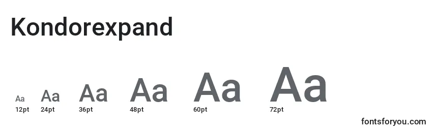 Размеры шрифта Kondorexpand