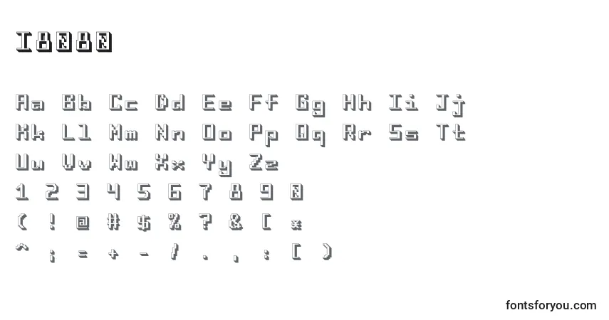 Schriftart I8080 – Alphabet, Zahlen, spezielle Symbole